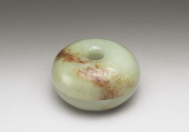 清 青玉璧形小盒